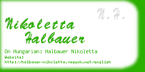 nikoletta halbauer business card